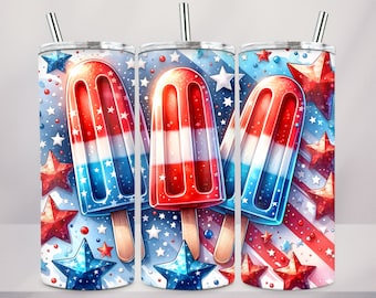 4th of July Ice Cream America png 20oz Skinny Tumbler, American Flag, Sublimation Design Templates,Ice Cream,4th of July Tumbler,Digital Png