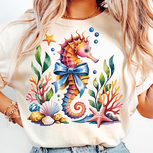 Seahorse PNG Sublimation,Ocean Animal PNG,Beach Theme Sublimation Design,Marine Life Digital Download,Sea Creatures PNG,Watercolor Seahorse