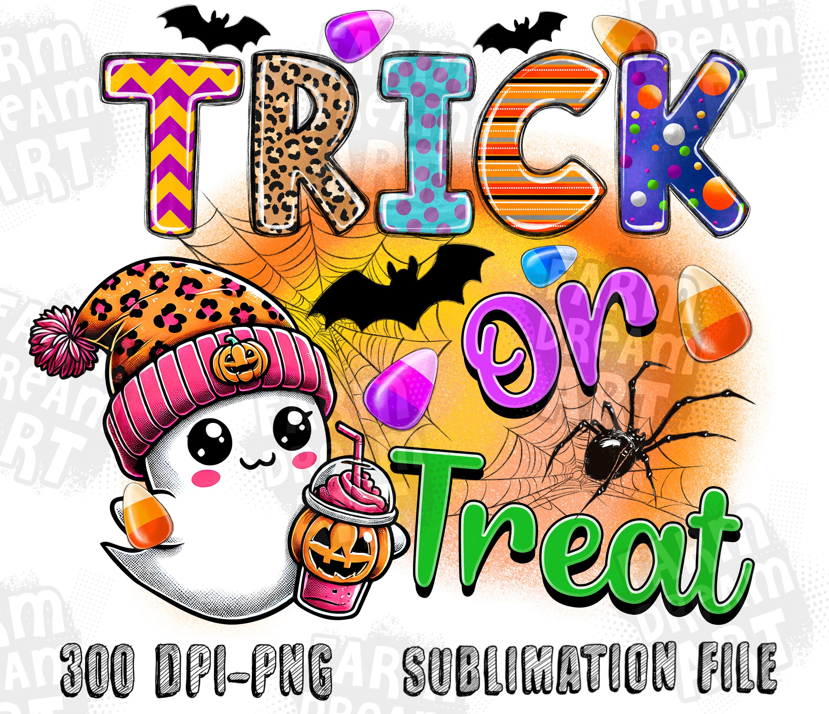 Trick or Treat Png Sublimation Design Download, Happy Halloween Png ...