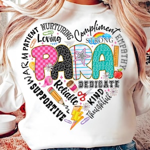 Strong Para PNG,Paraprofessional PNG,Teacher Assistant Sublimation,Teacher Heart Png,Back to School Png,Support Staff PNG File
