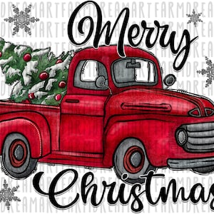 Christmas Truck PNG, Truck Png, Merry Christmas, Leopard, Christmas Gift, Red Truck, Christmas Tree Png, Sublimation Design,Digital Download