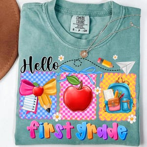 First Grade PNG,Hello First Grade Png,1st Grade Sublimation,Back to School PNG,Teacher Design,First Day of School PNG,Digital Download Png