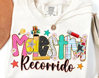 Maestra Recorrido Png,Teacher Sublimation Png,Spanish Teacher PNG,Maestra PNG File,Back to School Spanish PNG,Latin Teacher Sublimation