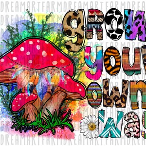 Trippy Hippie Sublimation, Trippy Hippie PNG, Digital Download,  Sublimation, Sublimate, mushrooms, camper, hiking, retro