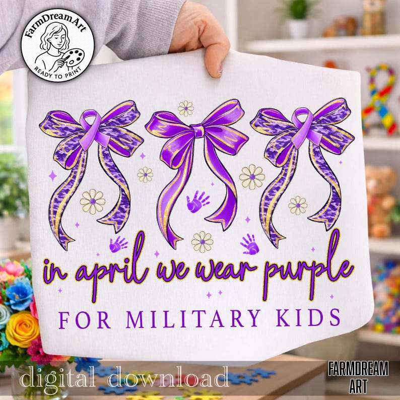 April Ribbons Month of the Military Child Png,purple up Day Shirt Design,in April We ...