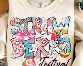 Strawberry Festival PNG,Retro Strawberry PNG File,Colorful Summer Fruit,Spring Summer Festival PNG,Strawberry Days,Strawberry Design