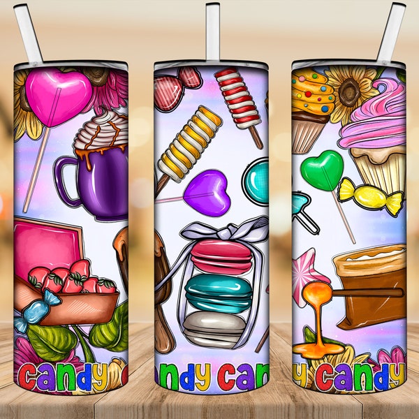 Candy Tumbler Png, 20 oz. Skinny Tumbler Sublimation Design, Candy Tumbler Png, Lollipop Tumbler Png, Candy Love Png, Instant Download