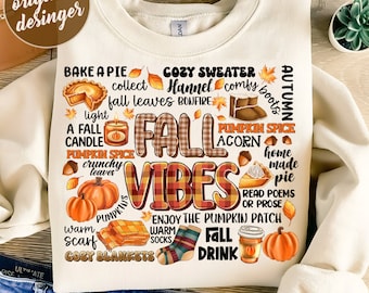 Retro Fall Png, Fall Vibes PNG, Fall Shirt Png, Autumn Design Png, Autumn Sublimation Design Fall PNG Fall Autumn Shirt, Fall Sublimation