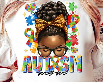 Autism Mom PNG,Messy Bun Autism Mom,Autism Awareness Clipart,Puzzle Piece Mom Png,Proud Autism Mom PNG,Special Needs Mom Png