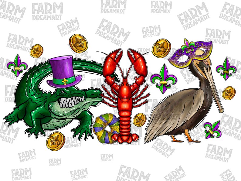 mardi gras alligator figurine