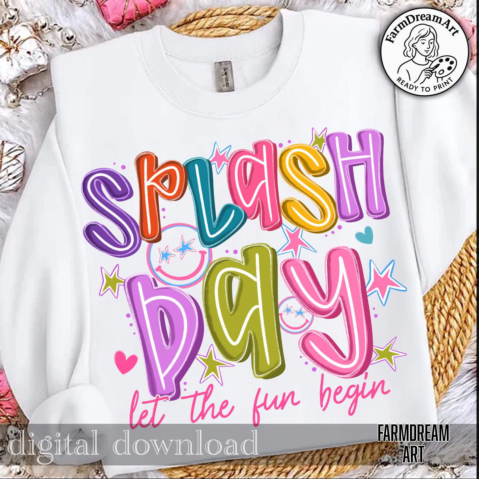 Splash Day Design Splash Day Png, Summer Png Design, Water Day PNG, Fun Day Png, Kids ...