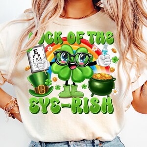 Luck of the Eye-rish PNG,Optometry St Patrick’s Day,Lucky Eye Doctor Sublimation,Optometrist Irish Clipart,Ophthalmologist St Patrick’s Day image 3