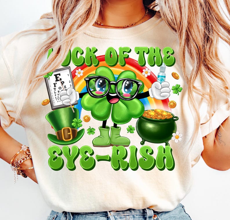 Luck of the Eye-rish PNG,Optometry St Patrick’s Day,Lucky Eye Doctor Sublimation,Optometrist Irish Clipart,Ophthalmologist St Patrick’s Day image 3
