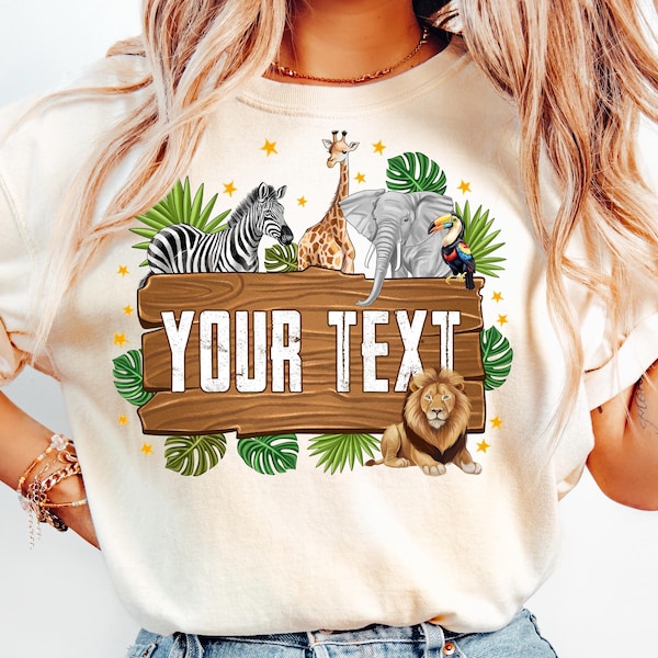 Personalized Zoo Animal Png,Safari Birthday Sublimation,Custom Jungle Design PNG,Wild Animal PNG,Tropical Safari PNG,Zebra Giraffe Elephant