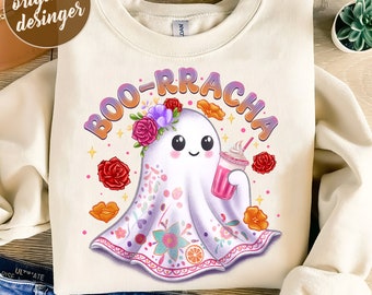 Boo Rracha Halloween Ghost PNG, Borracha Ghost, Coquette Ghost, Halloween Ghost Png, Mexican Ghost PNG, Dia de Muertos,Sublimate Design