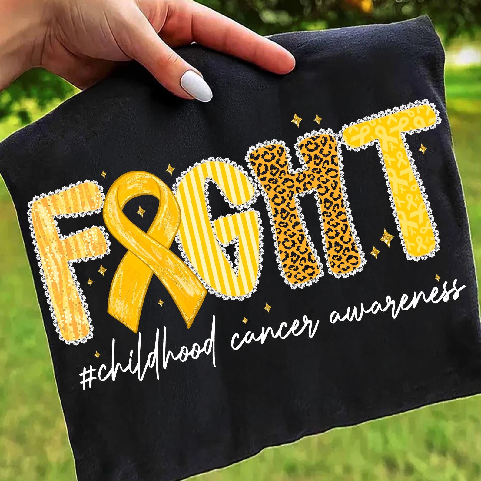 Fight Childhood Cancer Png,gold Ribbon Awareness Design,cancer ...