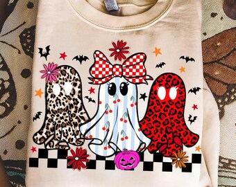Cute Ghost PNG,Halloween Sublimation PNG,Leopard Print Ghost Png,Trendy Halloween PNG,Fall Halloween Ghost Design,Ghost with Bow Png