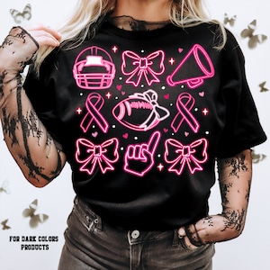 Neon Football Pink Out png, Breast Cancer PNG, Pink ribbon Png, Neon Breast Cancer png,Neon Pink png,Pink out sublimation design, Cancer png