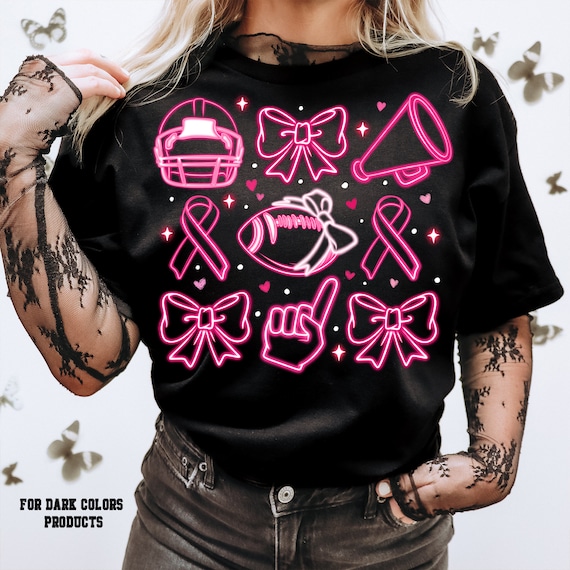 Neon Football Pink Out png, Breast Cancer PNG, Pink ribbon Png, Neon Breast Cancer png,Neon Pink png,Pink out sublimation design, Cancer png