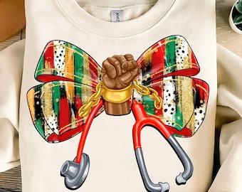 Black History Month Nurse Coquette Png, Gift For Nurse, Black History Month Png, African American Png, Juneteenth Png, Nurse Coquette png