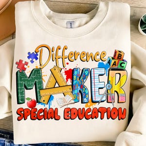 Difference Maker Special Education Png, Sublimation Design, School Png, Back To School, Special Education Png, Teacher Png, Digital Download