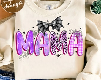 Spooky Mama glasses png, Spooky Mama PNG, Retro halloween png, Ribbon clipart, Retro mama png,Spooky png,T-shirt Sublimation Design PNG File