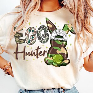 Egg Hunter Bunny Png, Camo Bunny Png, Boy Easter Bunny PNG, Retro Easter Png, Easter bunny png, camouflage easter png, Sublimation Design image 3