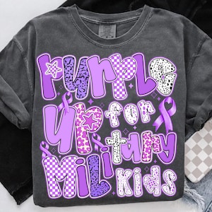 Purple Up PNG,Military Kids Sublimation,Month of the Military Child Design,Purple Ribbon Support PNG,Military Child Awareness PNG