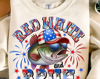 Red White Bruh Png,4th of July Fishing PNG,Funny Patriotic PNG,American Flag Fish PNG,Patriotic Bass Fishing Design,Cool Fish Design Png