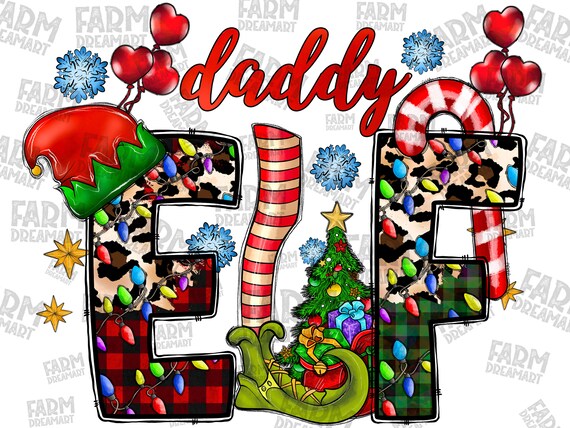 Glitter Daddy Elf Tumbler Design, Christmas Tumbler Design