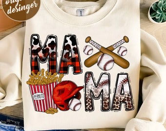 Baseball Mama, Baseball Clipart, Transparent PNG file for sublimation, Baseball Mama Png, Baseball Shirt Design, Baseball Mom png, Baseball
