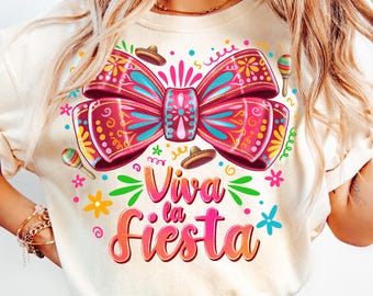Viva La Fiesta PNG, Fiesta Coquette Bow Design, Mexican Party Sublimation, Fiesta Vibes Png, Fiesta Party Png, Festival 2025 Png, Mexican