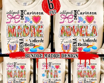 Bundle Madre Png, Spanish Mama Png, Latina Mom Png, Mama Design png, Happy Mother's Day, Floral Madre Png, Madre Png,Abuela Png, Gif For Mom
