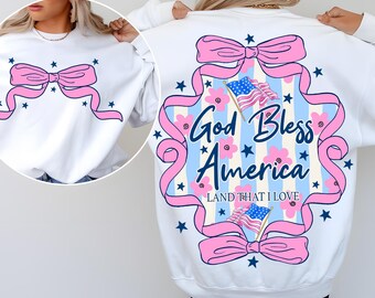God Bless America Png,Land That I Love Png,Patriotic Sublimation Design,Christian America PNG,Faith and Freedom PNG,Pink Coquette Bow