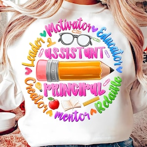 Assistant Principal Png, School Staff Png Back To School, Teacher Png, Principal Png, Sublimation Designs Downloads,Back to School PNG