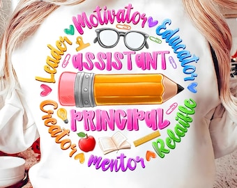 Assistant Principal Png, School Staff Png Back To School, Teacher Png, Principal Png, Sublimation Designs Downloads,Back to School PNG