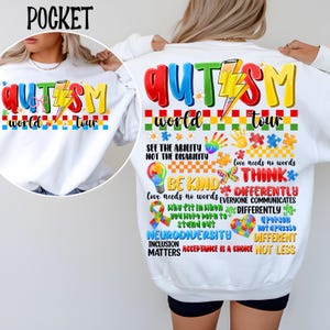 Autism Awareness PNG,Neurodiversity Sublimation Design,Be Kind Think Differently PNG,World Tour Autism Design,Autism Support Digital File