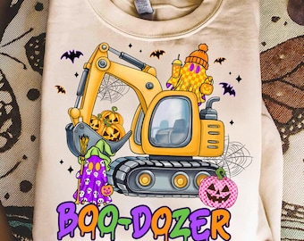 Boo Dozer Png,Halloween Construction Png,Excavator Halloween Sublimation,Tractor Halloween PNG,Spooky Digger Png,Kids Halloween Sublimation