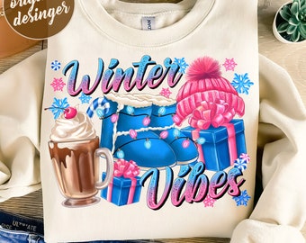 Winter Vibes Png Sublimation Design, Winter Png, Christmas png,Trendy winter Png,Winter Png,Cozy Season, Winter Season png, Digital Download