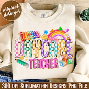Daycare Teacher Png Sublimation Design, Childcare Png, Teacher Life Png, Trendy Sublimate Design, Digital Download, Sublimation Designs