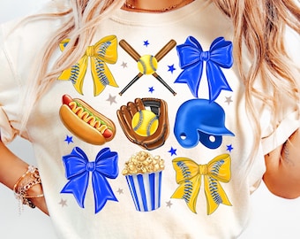 Blue Softball Bow Png, Bow Softball Png Sublimation, Blue Coquette Softball Png Shirt Design,Mama Png Download,Game Day Softball Sublimation
