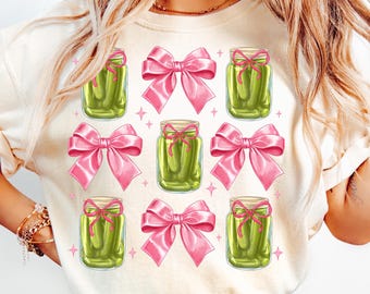 Pickle Jar Coquette Png,Pickle Sublimation,Cute Pickle Pattern PNG,Quirky Kitchen PNG,Pickle Lover Gift Design,Girly Pickle PNG,Pickle Jar