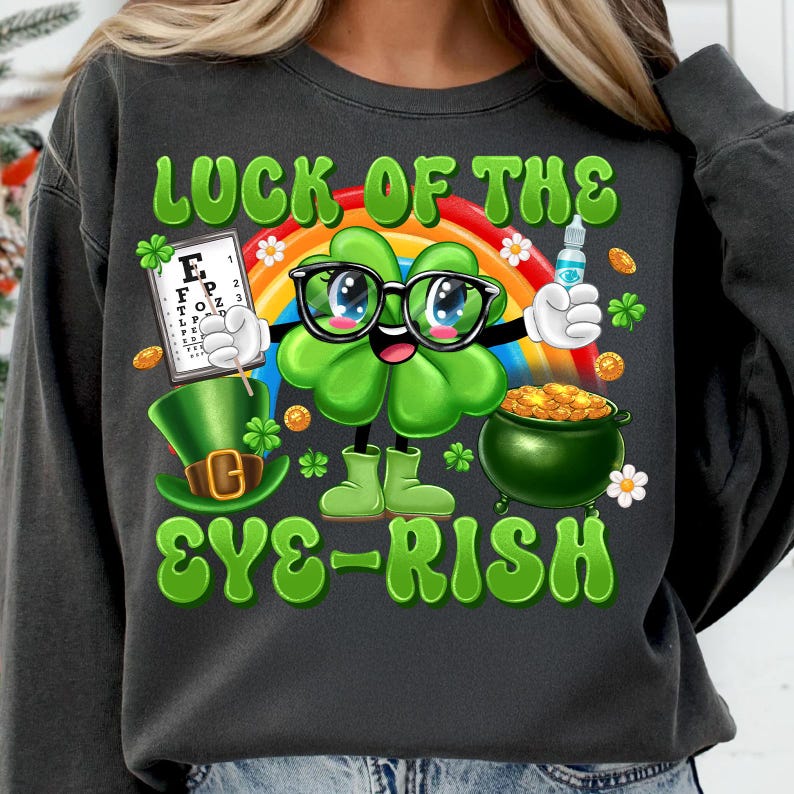 Luck of the Eye-rish PNG,Optometry St Patrick’s Day,Lucky Eye Doctor Sublimation,Optometrist Irish Clipart,Ophthalmologist St Patrick’s Day image 8