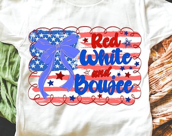 Red White Boujee PNG,4th of July Boujee Girl,Boujee Sublimation Design,USA Flag Sublimation,Red White Blue Coquette Bow,USA Flag Coquette