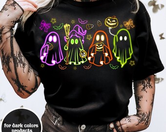 Neon Boo Halloween Png, Halloween Ghost Neon png, Halloween Pumpkin Png, Spooky Season, Ghost, Neon Spooky Png, Sublimate Design