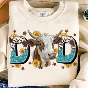 Cow Dad PNG,Western Dad Sublimation,Farm Dad Shirt Design,Turquoise Cowhide Dad PNG,Country Dad Png,Cow Print Dad Sublimation