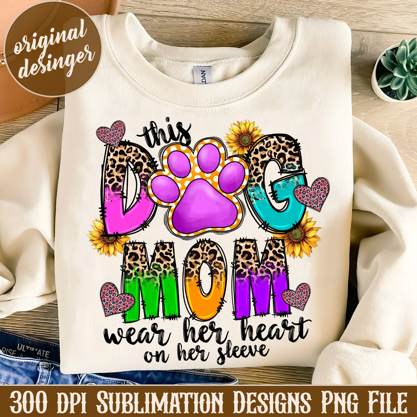This Dog Mom Wears Her Heart on Her Sleeve Png, Dog Paw Png