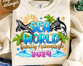 Sea World Family Adventure 2024 Png, SeaWorld Adventure Png, Family Vacation 2024, Cruise Trip Png,Trendy sublimate designs,Digital download