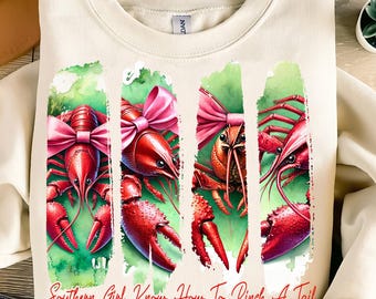 Southern Girl Know How To Pinch A Tail Png,Crawfish Boil PNG,Southern Girl Shirt Design,Seafood Festival Sublimation,Brushstroke Crawfish