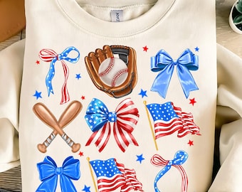 July 4th Baseball Coquette Bow PNG,4th of July Sublimation,Baseball Sublimation,Independence Day Design,USA Baseball Design,Coquette Bow png